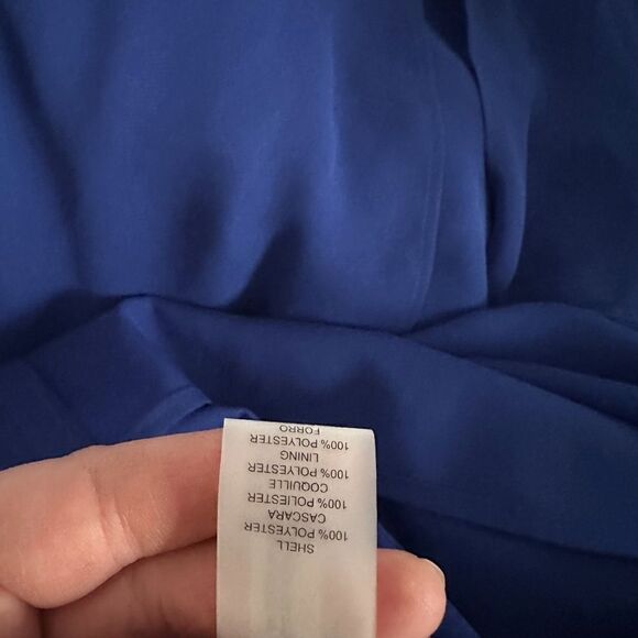 Vince Camuto One Shoulder Seath Layered Mini Cocktail Dress NWT Size 6 Blue - Picture 7 of 7